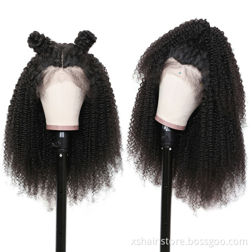 High Quality Transparent Hd Full Lace Headband Bob Frontal Fringe Cuticle Aligned Front Short Curly Human Hair Wig